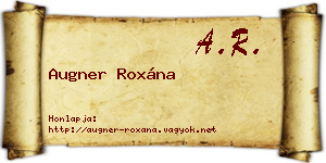 Augner Roxána névjegykártya